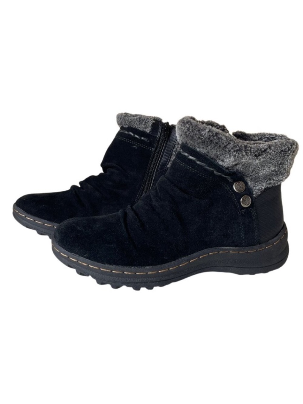 Baretraps Alick Black Slouchy Suede Winter Booties Size 6.5